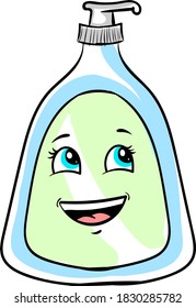Bottle of soap, illustration, vector on white background