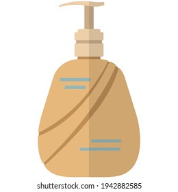 Jabón de frasco con vector de bomba aislado sobre fondo blanco