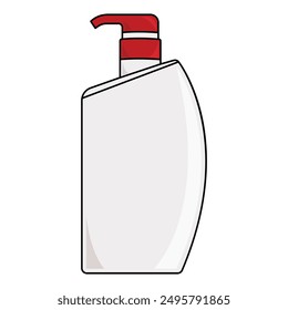 Bottle with soap, shampoo or detergent dispenser. Mock-up with plastic container for different cosmetic.