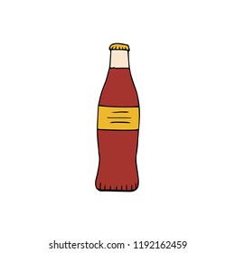 Bottle of soda drink.hand drawn vector illustration.doodles or cartoon style