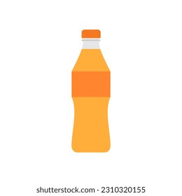 bottle of soda flat design vector illustration. soft drink icon