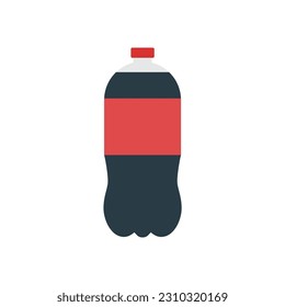 bottle of soda flat design vector illustration. soft drink icon