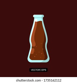 Botella de la plantilla del logotipo de la ilustración vectorial del icono plano de Soda para muchos fines.