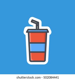 Bottle Soda Icon Food Drinks Stickers