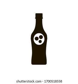 Botella de icono de refresco sobre fondo blanco. Eps 10 de estilo plano.
