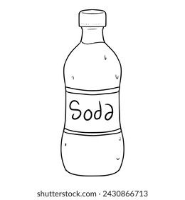 bottle soda illustration hand drawn sketch outline vector	