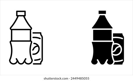 Bottle soda line icon set, logo isolated on white background