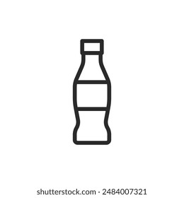 Bottle of soda, linear style icon. A bottle, soda or other bottled beverages. Editable stroke width.