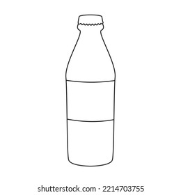 Botella del icono del vector soda.Icono del vector contorno aislado en el frasco de fondo blanco de soda.