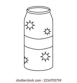 Botella del icono del vector soda.Icono del vector contorno aislado en el frasco de fondo blanco de soda.