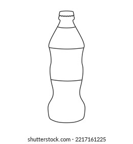 Bottle of soda vector icon.Outline vector icon isolated on white background bottle of soda.