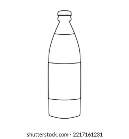 Botella del icono del vector soda.Icono del vector contorno aislado en el frasco de fondo blanco de soda.