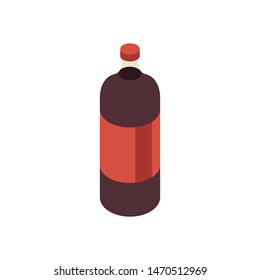 Bottle of Soda, Water isometric icon. Vector illustration.