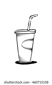 bottle of soft drink. doodle art