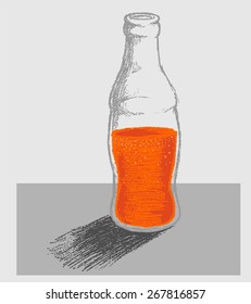 a bottle of soft drink doodle vector