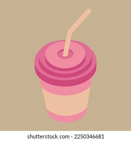 A bottle of soft drink. Food and drinks design element vector illustration 