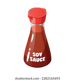 Bottle of soy sauce isometric icon vector illustration