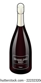 A bottle of sparkling red wine.