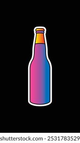 A bottle of sparkling water. Original vector illustration in vintage style. Hand drawn, not AI