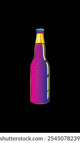 Eine Flasche Sektwasser. Original Vektorgrafik im Vintage-Stil. Handgezeichnet, nicht KI