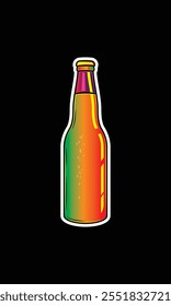 A bottle of sparkling water. Original vector illustration in vintage style. Hand drawn, not AI