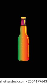 A bottle of sparkling water. Original vector illustration in vintage style. Hand drawn, not AI