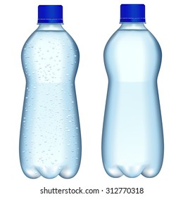 Bottle Of Sparkling Water.  Vector Isolated On White.