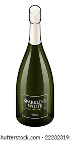 A bottle of sparkling white wine.