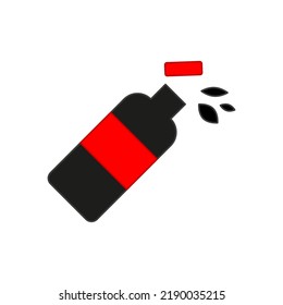 bottle spill icon. Beauty product. Clean water. Vector illustration. Stock image.