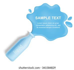 bottle with spilled liquid / vector eps 10.
