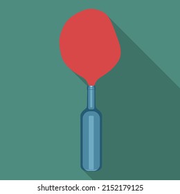 Bottle With Spilled Wine Icon. Vector Illustration With Long Shadow