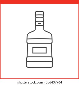 Bottle of a spirit, liqueur or other alcoholic beverage. Simple outlined vector of alcohol bottle. Linear style