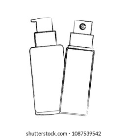 bottle of splash with bottle of cream female make up