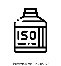Bottle With Sport Nutrition Vector Thin Line Icon. Bio Balancers Healthy Sport Nutrition for Sportsman Linear Pictogram. Dietary Protein Ingredient, Iso, Bar Bodybuilding Contour Illustration