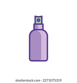 Bottle with spray. Hair care thin line icon. Cosmetic treatments. Modern vector illustration for beauty shop.