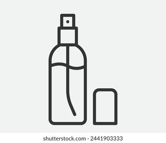 Flaschenspray-Ikone für Kosmetik, Körper- und Hautpflege, Parfums isoliert auf weißem Hintergrund. Vektor-Illustration oder Logo.