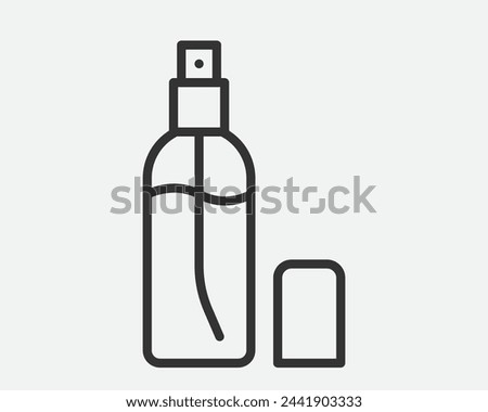 Bottle spray icon for cosmetics, body and skin care, perfumes isolated on white background. Vector illustration or logo.