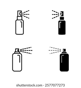 Bottle spray icon set color editable