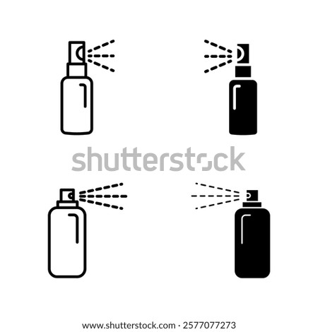 Bottle spray icon set color editable