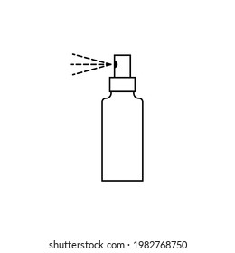 Bottle spray icon. Vector line illustration on white background.