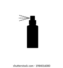 Bottle spray icon. Vector silhouette on white background.