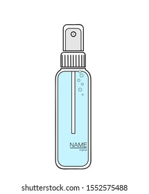 bottle of spray for perfumery or medicine. vector illustration.