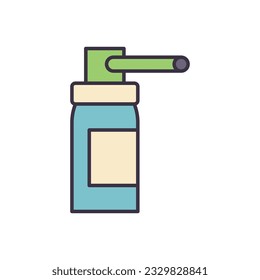 Bottle of Spray Related Vector Line Icon. Drugs. Isolated on White Background. Editable Stroke