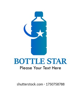 Bottle star logo design template illustration. there are bottle and star
