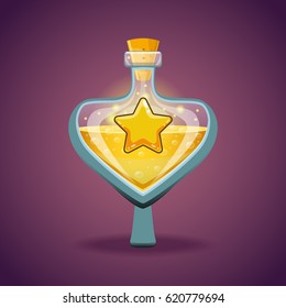 Bottle with star, magic elixir