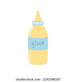 Bottle with stationery glue, vector flat illustration on white background.