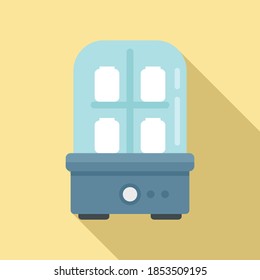 Icono del esterilizador de botella. Ilustración plana del icono vectorial del esterilizador de botella para el diseño web