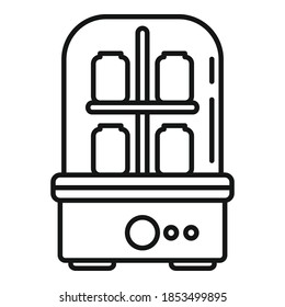 Bottle sterilizer icon. Outline bottle sterilizer vector icon for web design isolated on white background