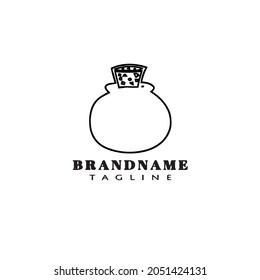 bottle with stopper logo cartoon icon design template black modern vector illustration