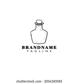 bottle with stopper logo cartoon icon design black modern isolated vector illustration